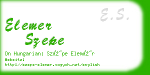 elemer szepe business card